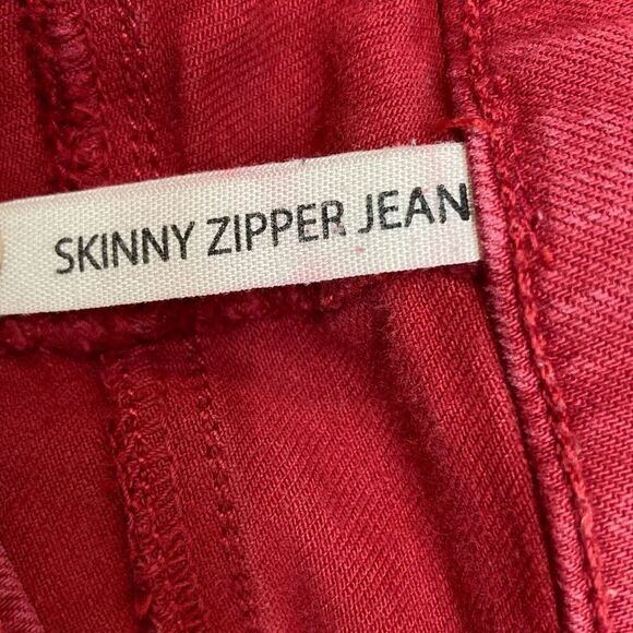 Rag & Bone Skinny Zipper Leg Red Jeans women’s size 28 - Picture 6 of 11